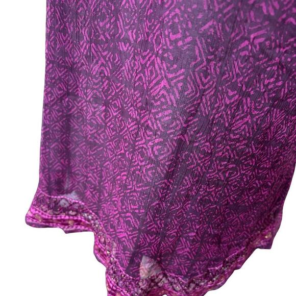 Y2K VINTAGE LUCKY BRAND BEADED FLOWY TANK CAMI TOP LARGE - Picture 6 of 8